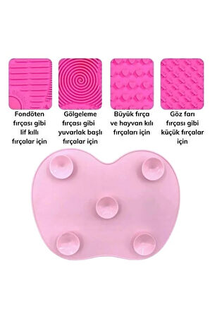 Fontenay Pratik Kadın Kolay Makyaj Fırçası Süngeri Temizleme Temizleyici Silikon Matı Aparatı 1 Adet