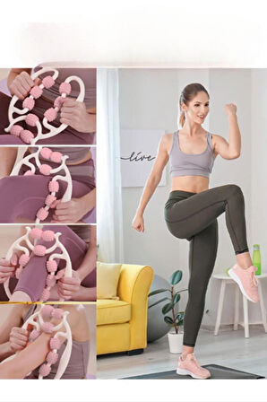 Fontenay Kas Gevşetici Masaj Aleti 9 Tekerlekli Ayarlanabilir Lenf Drenaj Rulosu Bacak Kol Selülit