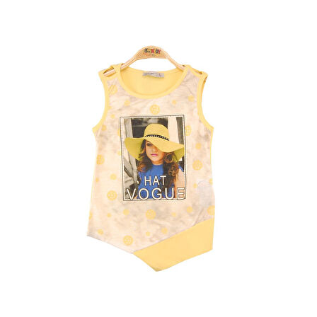 Toontoy Kız Çocuk Atlet Hat Vogue Baskılı