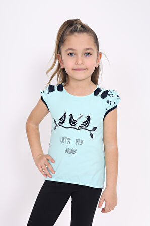 Toontoy Kız Çocuk Nakış Detaylı Tişört