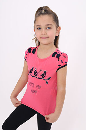 Toontoy Kız Çocuk Nakış Detaylı Tişört