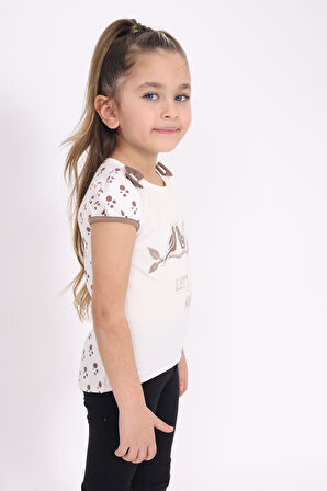 Toontoy Kız Çocuk Nakış Detaylı Tişört