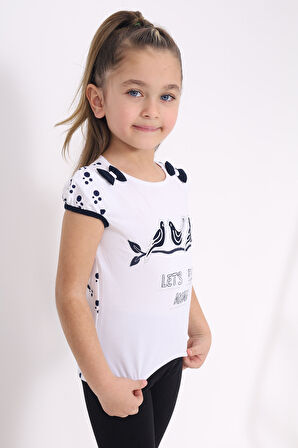 Toontoy Kız Çocuk Nakış Detaylı Tişört