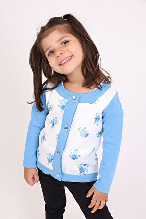 Toontoy Kız Bebek Hırka Çiçek Baskılı