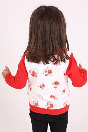 Toontoy Kız Bebek Hırka Çiçek Baskılı