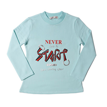 Toontoy Kız Çocuk Sweatshirt Start Varak Baskılı