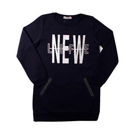 Tonotoy Kız Çocuk New Life Varak Baskılı Cepli Sweatshirt