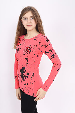 Toontoy Kız Çocuk Sweatshirt  Lazer Kesim Dudak Nakışlı