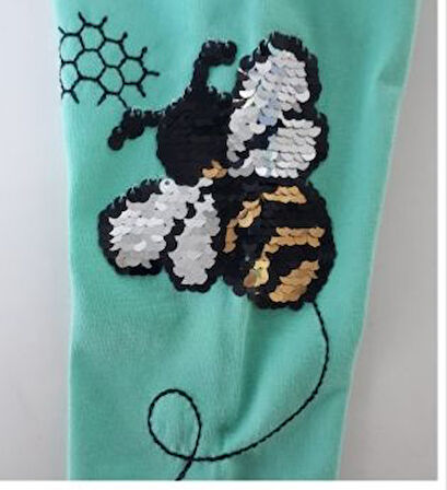 Toontoy Kız Çocuk Tayt Pul Arı Nakış