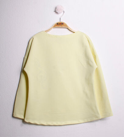 Toontoy Kız Çocuk T-Shirt Pullu Nota Nakış
