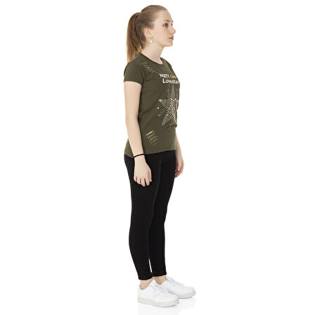 Toontoy Kız Çocuk T-Shirt Yıldız Taşlı