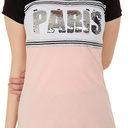 Toontoy  Kız Çocuk T-Shirt Paris Pul Nakış