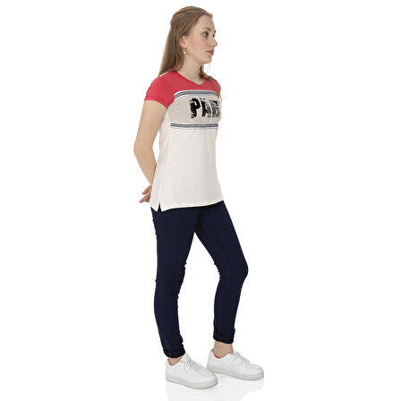 Toontoy  Kız Çocuk T-Shirt Paris Pul Nakış