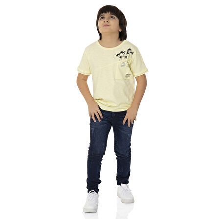 Toontoy  Erkek Çocuk T-shırt Palmiyeli Baskı