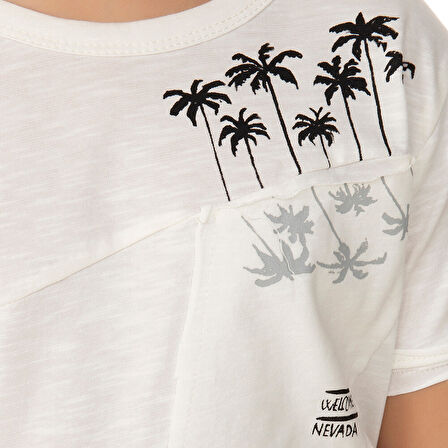 Toontoy  Erkek Çocuk t-shirt Palmiyeli Baskı