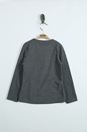 Toontoy Kız Çocuk T-Shirt Ayıcık Baskı Pul Nakış