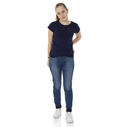 Toontoy  Kız Çocuk T-Shirt Kalp Nakışlı