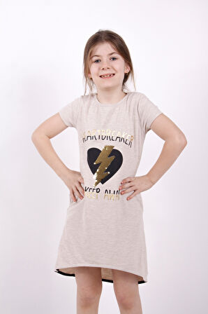 Toontoy Kız Çocuk Elbise Keep Away Baskı