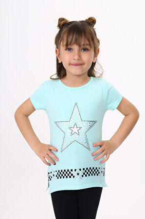Toontoy  Kız Çocuk T-Shirt Yıldız Baskı