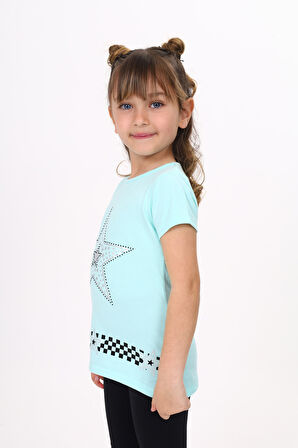 Toontoy  Kız Çocuk T-Shirt Yıldız Baskı