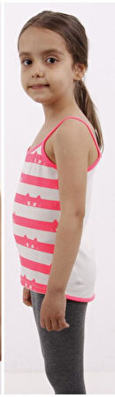 Kız Çocuk Kedi Baskılı Atlet