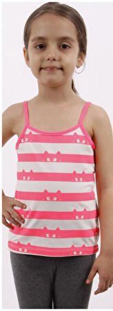 Kız Çocuk Kedi Baskılı Atlet