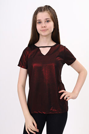 Kız Çocuk Kum Varaklı Tişört