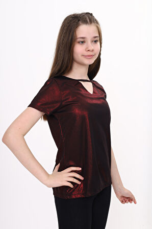 Kız Çocuk Kum Varaklı Tişört