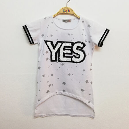 Toontoy Kız Çocuk Yes Baskılı Tişört