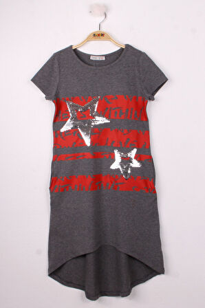 Toontoy Kız Çocuk Yıldız Pullu Elbise