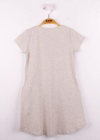 Toontoy Kız Çocuk Yazı Baskılı Elbise