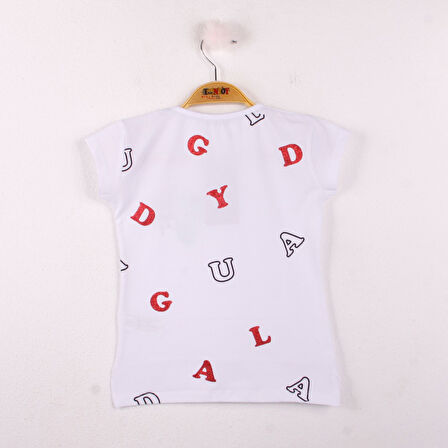 Kız Çocuk Tişört Uğur Böceği Nakışlı