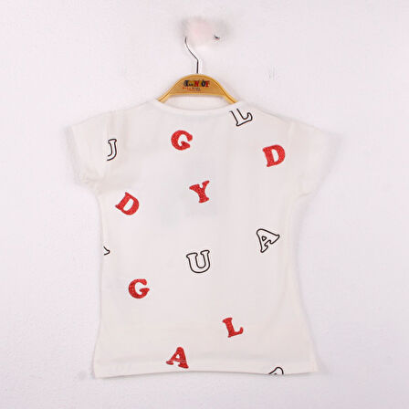 Kız Çocuk Tişört Uğur Böceği Nakışlı