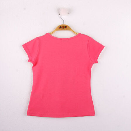 Toontoy Kız Çocuk Leopar Baskılı Pullu Tişört