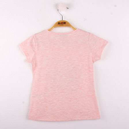 Toontoy Kız Çocuk Leopar Baskılı Pullu Tişört