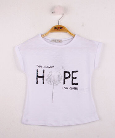 Toontoy Kız Çocuk Hope Baskılı Tişört