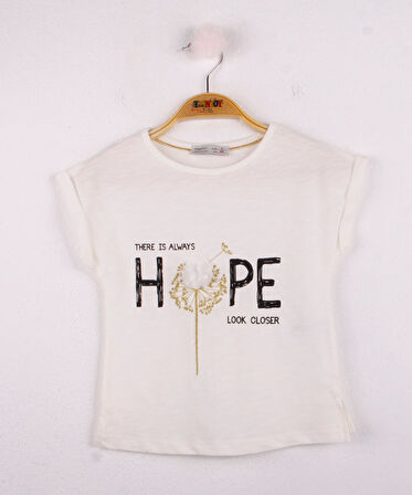 Toontoy Kız Çocuk Hope Baskılı Tişört