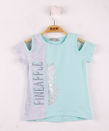 Toontoy Kız Çocuk Pineapple Nakış Tişört