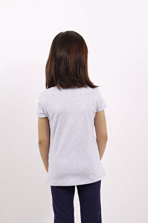 Toontoy Kız Çocuk Elmas Taş Nakışlı Tişört