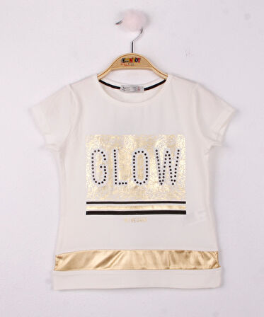 Toontoy Kız Çocuk Glow Baskılı Tişört