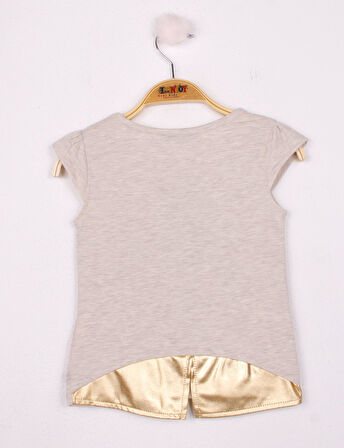 Toontoy Kız Çocuk Varak Palmiye Baskılı Tişört