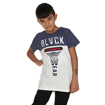 Toontoy Erkek Çocuk Blvck Baskılı Tişört