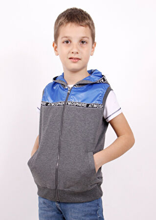 Toontoy Erkek Çocuk Şeritli Kapüşonlu Yelek