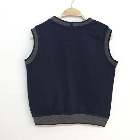 Toontoy Erkek Çocuk Triko Düğmeli Okul Süveter