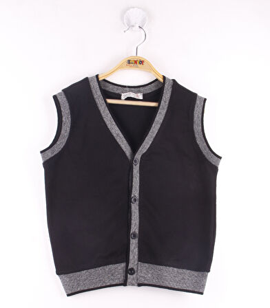 Toontoy Erkek Çocuk Triko Düğmeli Okul Süveter