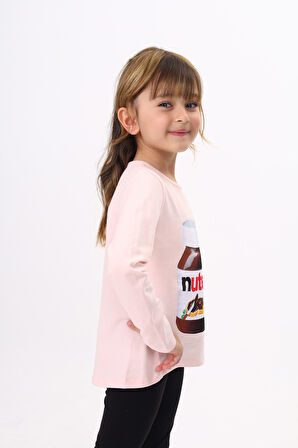 Toontoy Kız Çocuk Nutella Baskılı T-Shirt