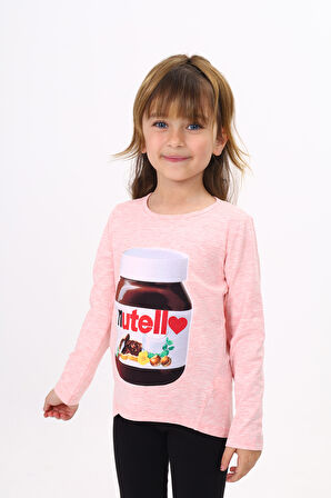 Toontoy Kız Çocuk Nutella Baskılı T-Shirt