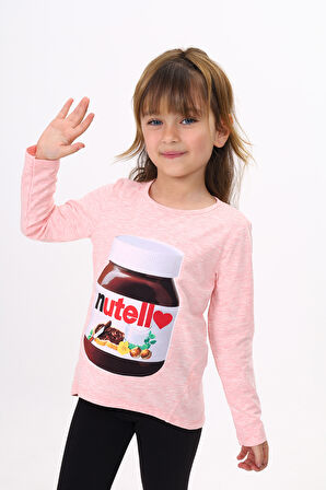 Toontoy Kız Çocuk Nutella Baskılı T-Shirt