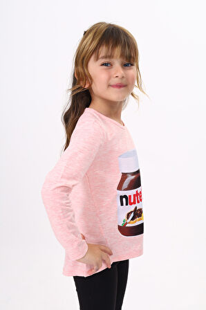 Toontoy Kız Çocuk Nutella Baskılı T-Shirt