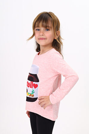 Toontoy Kız Çocuk Nutella Baskılı T-Shirt